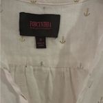 For Cynthia BEACHWEAR Linen Novelty sailboat anchor Print Coverup Tunic size S Photo 3