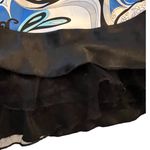 Trisesci Juniors Dress Size 13 Blue Strapless Paisley Satin Taffeta Halter Strap Photo 4