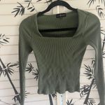 Macy's Green square neck top  Photo 0