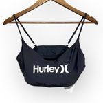 Hurley Black Bikini Top Womens Size Large NWT Adjustable Straps White Logo Photo 6