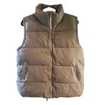 Puffer Vest Light Mauve Gray Oversized Zip Pockets Adjustable Women’s Sz S Photo 3