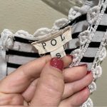 POL Babydoll Striped Crochet Trim Dress Black and White Women’s Size Small Photo 7
