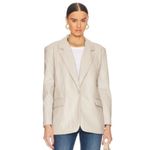 BLANK NYC  Faux Leather Cream Blazer Size S Photo 1