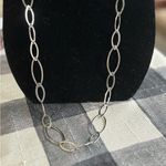 Cookie Lee Two costume necklaces silver tone as shown,  (long one) preowned Photo 2