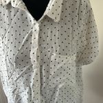 Black & white polka dot button down shirt Size M Photo 1