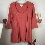 Deletta  by Anthropologie Coral Pleated 3/4 Sleeve Tunic Top - Size - Medium Photo 0