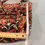Vera Bradley ‎ Brown Pink Quilted Tote Bag Floral Print Travel Shoulder Bag Photo 7