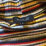 Roolee  striped short sleeve mock neck shirt small Photo 3