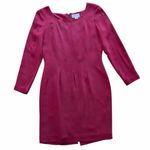 Papell Too Vintage Red Silk Long Sleeve Dress Size 6 Photo 0