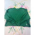 Free People Green Relaxed Fit Long xs Sleeve Cropped Raw Hem Tunic Top Photo 1