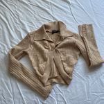 Pretty Little Thing - OATMEAL SHAPE SOFT KNIT COLLAR DETAIL BEIGE TOP - Large Photo 2