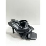 Abound  Sandals Womens Size 8 Black Open Square Toe Woven Stiletto Heels Photo 1