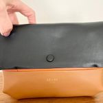 CELINE Soft Calfskin Leather Shoulder Bag & Pouch Set Mellow Orange Black Photo 1