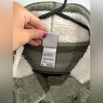 Avalanche  Outdoor Supply Sweater Size XL Green Striped Quarter Button Teddy Coat Photo 6