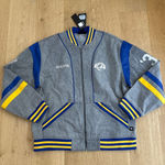 The Wild Collective LA Rams Jacket Retro Size L Gray Blue Yellow Size L Photo 0