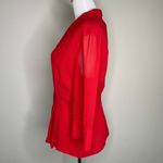 Vintage J. Taylor Red Blouse Sz 12 Pleat Light Jacket Photo 2