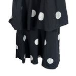 OPT Maxi Dress Womens XS Black White Polka Dot Tiered Ruffle Retro 60s Whimsy Photo 2
