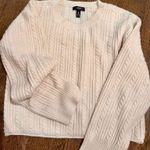 AQUA  Cream Knit Sweater Cotton Pullover Photo 0