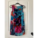 Anthropologie Leifsdottir Silk Floral Print Velvet‎ Panel Sleeveless Dress 0 Blue Photo 2