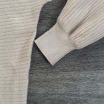 LPA  Women's Cream Cowl Neck Sweater Ribbed Dolman Sleeve Casual Oversized Photo 3