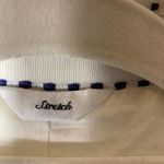 Talbots Blazer Suit Jacket Womens 4 Cream Ivory Blue Stripe Stretch Spandex NEW Photo 2