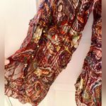 Love Sam Burgundy pleated paisley shimmer off-the-shoulder blouse, new with tag Photo 1