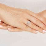 10kt White Gold 1/3 CT diamond engagement ring set bridal set size 7 Silver Photo 3