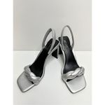 Abound  Sandals Womens Size 5.5 Ryleigh Silver Braided High Heels NEW Photo 5