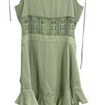 For Love & Lemons  Lovebird Lace Midi Dress Light Green Size S Ruffles New Photo 8