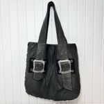 Anat Marin DD Addore Extra Large‎ Purse Handbag Shoulder Soft Gray Leather USA Black Photo 2