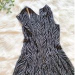 Free People Black Chenille Zebra Print Pocket Drop Waist 2 Casual Mini Dress Photo 6