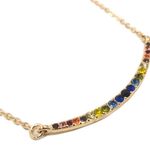 Anthropologie Amelia Rue SWAROVSKI Rainbow Curved Bar Necklace Photo 0