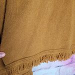 Anthropologie BY  JOY FRINGED V NECK SWEATER MUSTARD YELLOW WOOL ALPACA L Photo 8