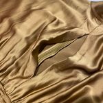 Retrofete Barbara Silk Ruched Mock Neck Mini Dress in Olive Green Small Photo 7