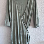 Caden Lane Women’s Bamboo Green Solid Wrap Crossover Maternity Robe One Size Size undefined Photo 0