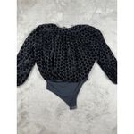 ZARA  Bodysuit Top Velvet Polka Dot Long Sleeve V Neck Snap‎ Closure Party M Y2K Photo 3