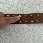 Vintage 90s Y2K Brown Faux Leather All over Studded Belt Hipster Vegan Western Photo 5