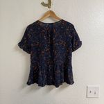 Madewell Silk Stanza Ruffle-Hem Top in Moonless Floral Size XS Photo 2