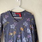 Gloria Vanderbilt ‎ Y2k Shirt Small Blue Floral Long Sleeve Stretch Top Casual Photo 1