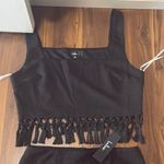 Lulu's Black Fringe Mini Skirt Size M Photo 1