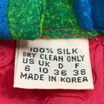 Vintage 90s Silk Skirt Colorful Rainbow Abstract Art Sunset Stripes Knee Length Red Size XS Photo 8