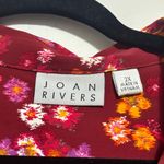 Joan Rivers  burgundy floral button down shirt size 2X Photo 1