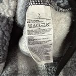 Old Navy Women's Sz L Black White Buffalo Plaid Sherpa Fleece Pullover Sweater Photo 6