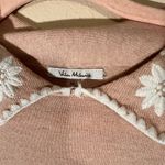 Vila Milano Soft Pink Folded Embroidered Collar Long Sleeves Women’s Medium Photo 3