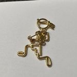 Signed KKIED Gold Tone Brooch Pin Athlete / Lady Running Hinged Swinging Legs Photo 6