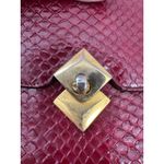 Koret Vintage Leather Red Croc Embossed Gold Tone Hardware Shoulder Bag Photo 1