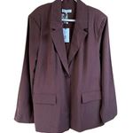 We Wore What  Sz XL Brown Relaxed Blazer Oversized Office Workwear Business Casual Photo 0