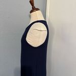 Ya Wei Women Vintage Navy & Cream Layered Sleeveless Relaxed Fit Midi Dress M Blue Size M Photo 5