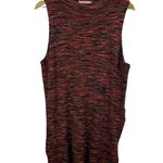 By Anthropologie Tami Sleeveless Knit Tunic Size 2X Space Dye Colorful Slit Fall Red Photo 1