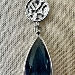 New York Yankees MLBP Necklace with Blue Crystal Drop Silver Photo 7